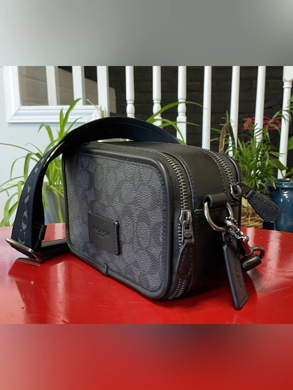 NWT Coach Crossbody with Black Signature Canvas